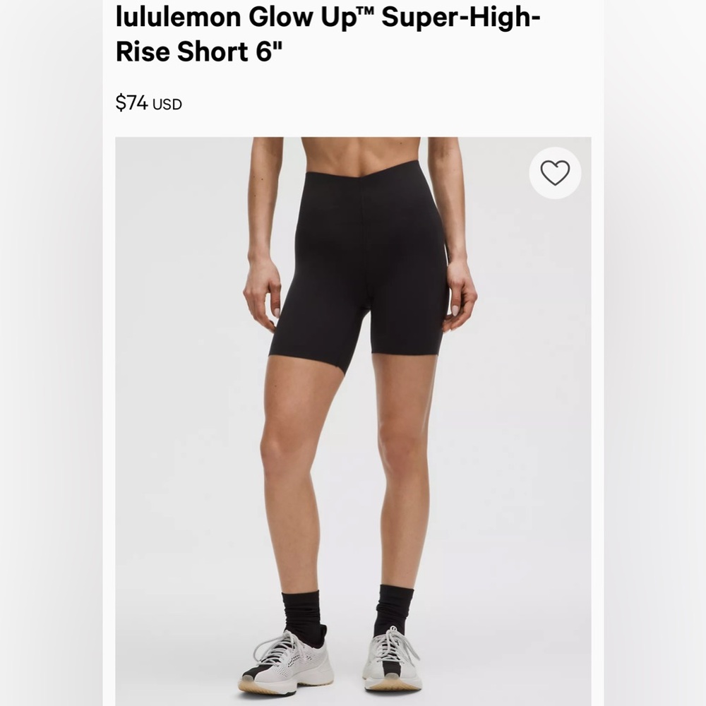 Lululemon high rise glow up shorts